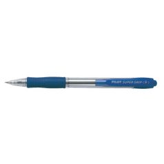   PILOT Golyóstoll, 0,22 mm, nyomógombos, PILOT "Super Grip", kék