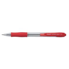   PILOT Golyóstoll, 0,22 mm, nyomógombos, PILOT "Super Grip", piros