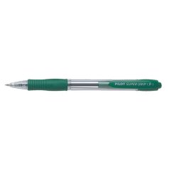   PILOT Golyóstoll, 0,22 mm, nyomógombos, PILOT "Super Grip", zöld
