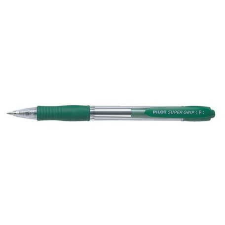 PILOT Golyóstoll, 0,22 mm, nyomógombos, PILOT "Super Grip", zöld