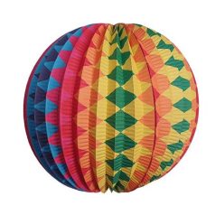 Lampion, kerek, 22cm, színes