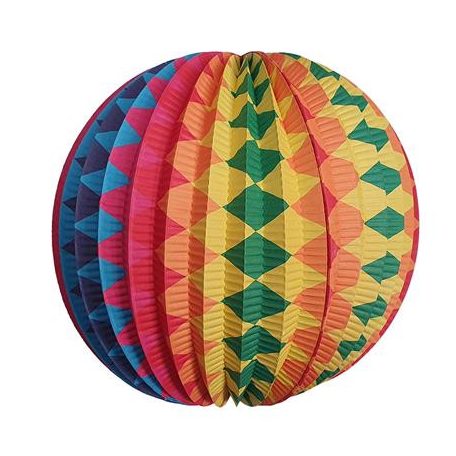 Lampion, kerek, 22cm, színes