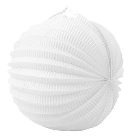 Lampion, kerek, 22 cm, fehér