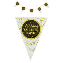   Zászló, 3,6 m, műanyag, "Boldog Szülinapot", elegáns