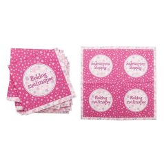   Szalvéta, 3 rétegű, 33x33 cm, "Boldog Születésnapot", rózsaszín