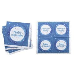   Szalvéta, 3 rétegű, 33x33 cm, "Boldog Születésnapot", kék