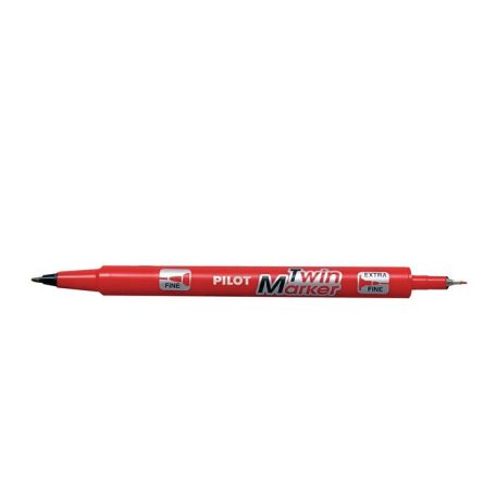 PILOT Alkoholos marker, 0,8/2 mm, kétvégű, PILOT "Twin", piros
