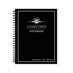 CONCORD Spirálfüzet, A4, vonalas, 70 lap, CONCORD, fekete