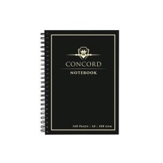 CONCORD Spirálfüzet, A5, vonalas, 70 lap, CONCORD, fekete