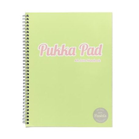 PUKKA PAD Spirálfüzet, A4, vonalas, 100 lap, PUKKA PAD "Pastel Jotta Pad", vegyes szín