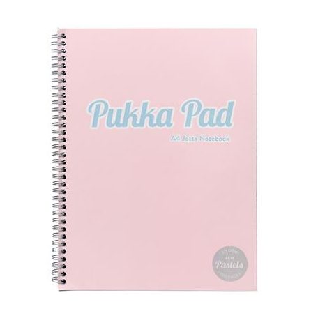 PUKKA PAD Spirálfüzet, A4, vonalas, 100 lap, PUKKA PAD "Pastel Jotta Pad", vegyes szín