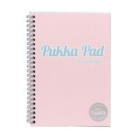 PUKKA PAD Spirálfüzet, A5, vonalas, 200 lap, PUKKA PAD "Pastel Jotta Pad", vegyes szín