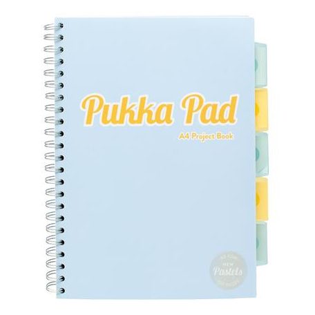 PUKKA PAD Spirálfüzet, A4, vonalas, 100 lap, PUKKA PAD "Pastel project book", vegyes szín