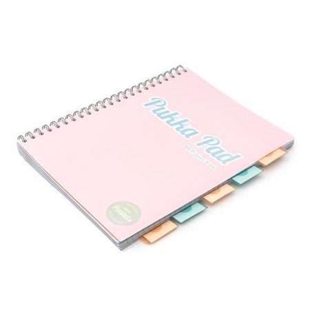 PUKKA PAD Spirálfüzet, A4, vonalas, 100 lap, PUKKA PAD "Pastel project book", vegyes szín
