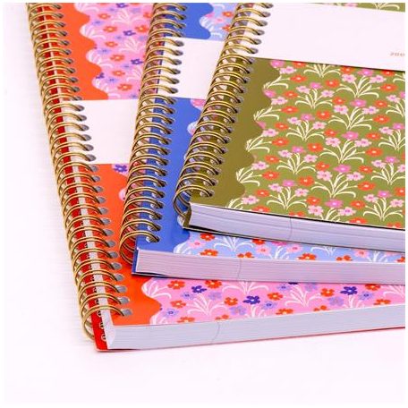 PUKKA PAD Spirálfüzet, A4+, vonalas, 100 lap, PUKKA PAD "Floral Jotta Notebook", vegyes minta