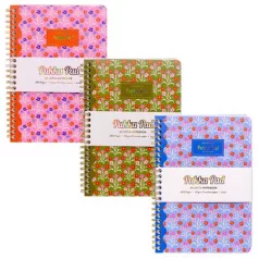   PUKKA PAD Spirálfüzet, A5, vonalas, 100 lap, PUKKA PAD "Floral Jotta Notebook", vegyes minta