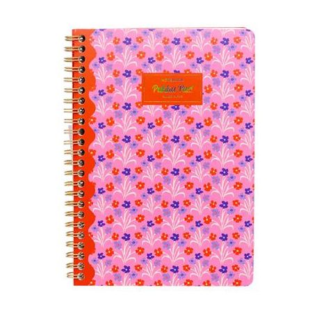 PUKKA PAD Spirálfüzet, A5, vonalas, 100 lap, PUKKA PAD "Floral Jotta Notebook", vegyes minta
