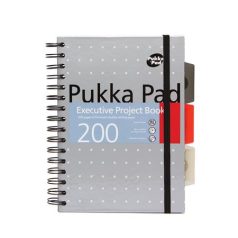   PUKKA PAD Spirálfüzet, A5, vonalas, 100 lap, PUKKA PAD "Metallic Project Book", vegyes szín