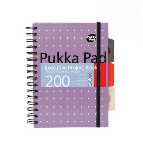 PUKKA PAD Spirálfüzet, A5, vonalas, 100 lap, PUKKA PAD "Metallic Project Book", vegyes szín