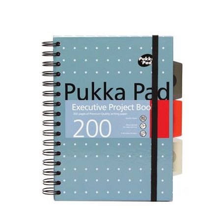 PUKKA PAD Spirálfüzet, A5, vonalas, 100 lap, PUKKA PAD "Metallic Project Book", vegyes szín