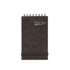   PUKKA PAD Jegyzetfüzet, spirálozott, 127x76 mm, vonalas, 60 lap, PUKKA PAD "Pressboard", fekete