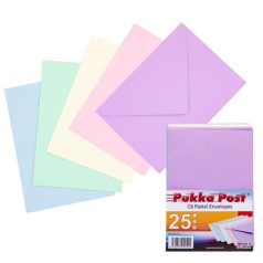   PUKKA PAD Boríték, C6, enyvezett, PUKKA PAD "Pastel", vegyes színek