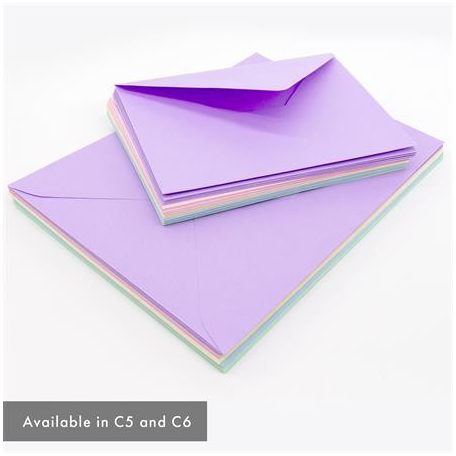 PUKKA PAD Boríték, C6, enyvezett, PUKKA PAD "Pastel", vegyes színek