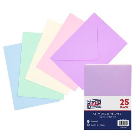 PUKKA PAD Boríték, C5, enyvezett, PUKKA PAD " Pastel", vegyes színek