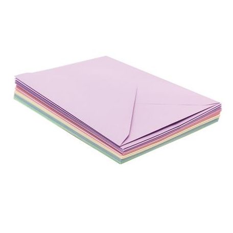 PUKKA PAD Boríték, C5, enyvezett, PUKKA PAD " Pastel", vegyes színek