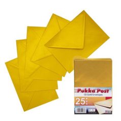   PUKKA PAD Boríték, C6, enyvezett, PUKKA PAD "Gold", arany