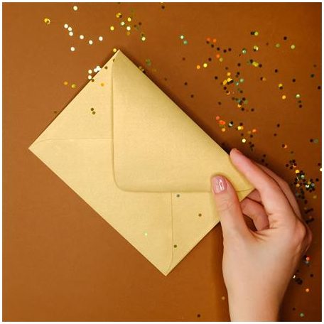 PUKKA PAD Boríték, C6, enyvezett, PUKKA PAD "Gold", arany