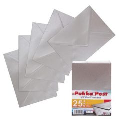   PUKKA PAD Boríték, C6, enyvezett, PUKKA PAD "Silver", ezüst