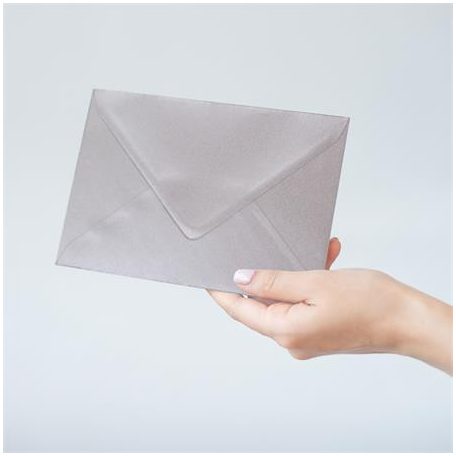 PUKKA PAD Boríték, C6, enyvezett, PUKKA PAD "Silver", ezüst