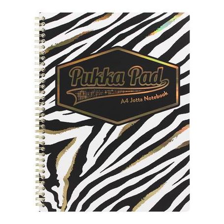 PUKKA PAD Spirálfüzet, A4+, vonalas, 80 lap, PUKKA PAD "Wild Jotta", vegyes minta