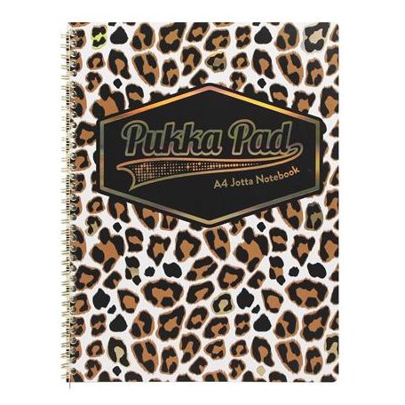 PUKKA PAD Spirálfüzet, A4+, vonalas, 80 lap, PUKKA PAD "Wild Jotta", vegyes minta