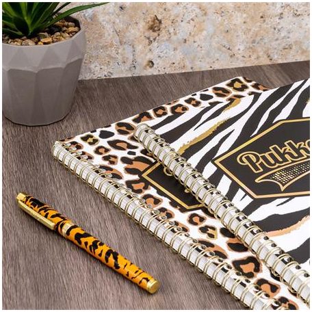 PUKKA PAD Spirálfüzet, A4+, vonalas, 80 lap, PUKKA PAD "Wild Jotta", vegyes minta
