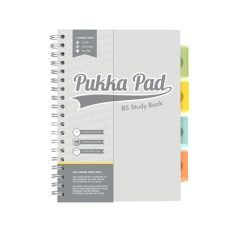   PUKKA PAD Spirálfüzet, B5, PUKKA PAD "Study book", szürke