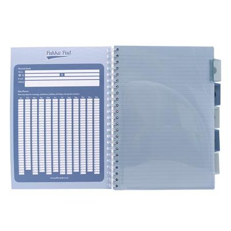 PUKKA PAD Spirálfüzet, A4, vonalas, elválasztóval, 100 lap, PUKKA PAD "Haze Project Book", vegyes szín