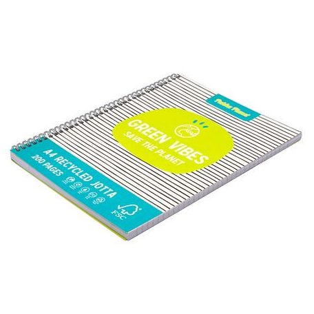 PUKKA PAD Spirálfüzet, A4+, vonalas, 100 lap, PUKKA PAD "Planet Jotta", vegyes szín