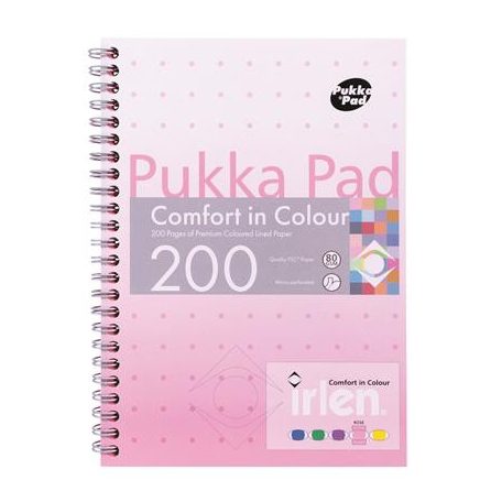 PUKKA PAD Spirálfüzet, A5, vonalas, 100 lap, PUKKA PAD "Irlen Jotta Rose"