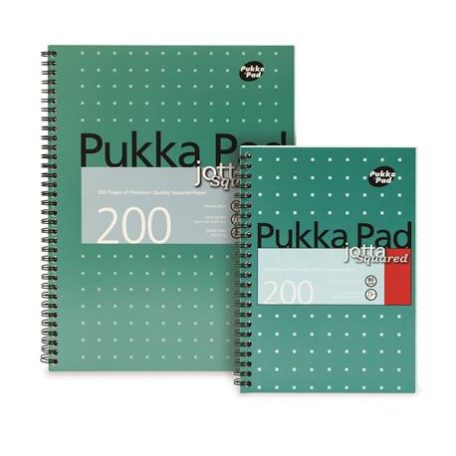 PUKKA PAD Spirálfüzet, A4+, kockás, 100 lap, PUKKA PAD, "Metallic Jotta"