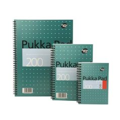   PUKKA PAD Spirálfüzet, A4+, vonalas, 100 lap, PUKKA PAD, "Metallic Jotta"