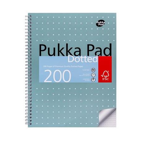 PUKKA PAD Spirálfüzet, A4+, pontrácsos, 100 lap, PUKKA PAD "Metallic Jotta"