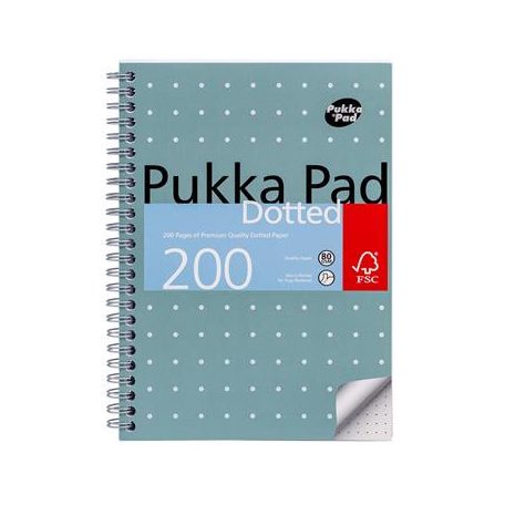 PUKKA PAD Spirálfüzet, A5, pontrácsos, 100 lap, PUKKA PAD "Metallic Jotta"