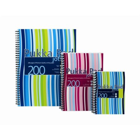 PUKKA PAD Spirálfüzet, A6, vonalas, 100 lap, PUKKA PAD "Stripe Jotta"