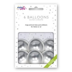 PUKKA PAD Léggömb, 30 cm, PUKKA PAD, metál ezüst