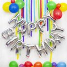 PUKKA PAD Léggömb, 40 cm, PUKKA PAD "Happy Birthday", ezüst