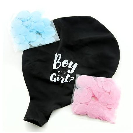 PUKKA PAD Léggömb, 91 cm, PUKKA PAD "Boy or a Girl", konfettivel