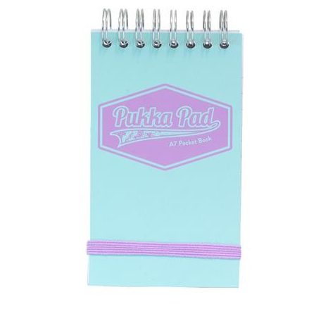 PUKKA PAD Jegyzetfüzet, spirálozott, A7, vonalas, 50 lap, PUKKA PAD "Pastel", vegyes színek