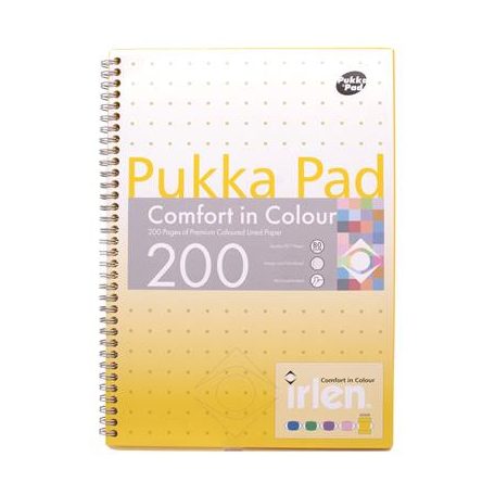 PUKKA PAD Spirálfüzet, A4, vonalas, 100 lap, PUKKA PAD "Irlen Jotta Gold"
